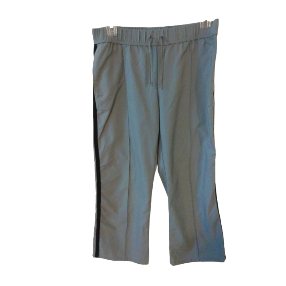 Express Stretch Gray-Blk. Leg Stripes Athleisure Retro 90s Capris Track Pants S